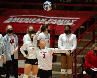 Anna MacDonald serves up the ball