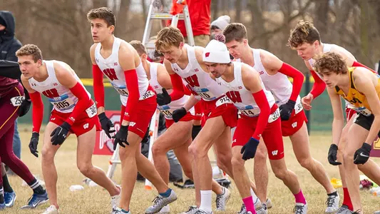 The Badgers at the staart of the Big Ten Championships.