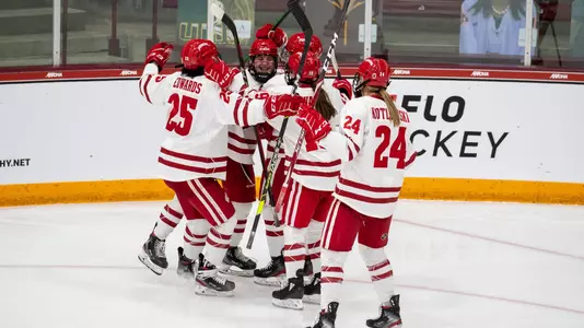 6 Mar 21: The University of Wisconsin Badgers  play against the University of Minnesota Golden Gophers in the semifinal round of the 2021 WCHA Final Faceoff at Ridder Arena in Minneapolis, MN.