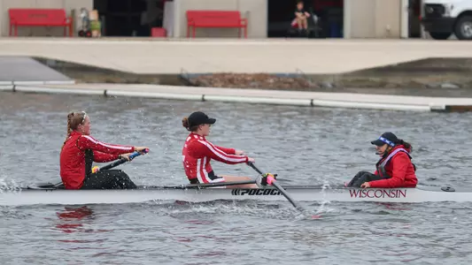 Varsity eight at April 10, 2021 practice