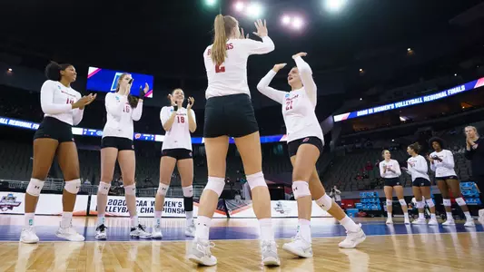 The Badgers starting line up is announced before a match.