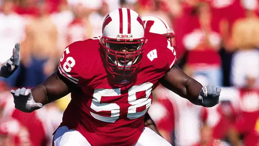 University of Wisconsin offensive lineman (58) Kalvin Barrett during the Western Kentucky game on 9/29/01 at Camp Randall Stadium, Madison, WI. Wisconsin beat Western Kentucky 24-6.