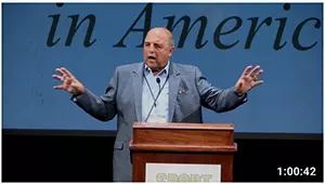 Screenshot of Youtube video Barry Alvarez video speech "Building a Winner" at St Norbert College