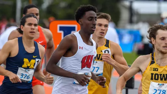 Abdullahi Hassan competes in the finals of the Big Ten 800 meters