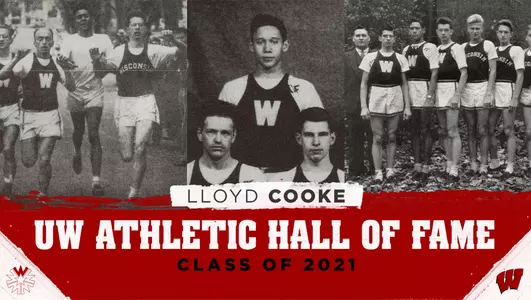 Lloyd Miller Cooke, Men's Cross Country and Track & Field, 2021 UW Athletic Hall of Fame Inductee. Cooke was the first Black student-athlete to compete in Cross Country for Wisconsin.