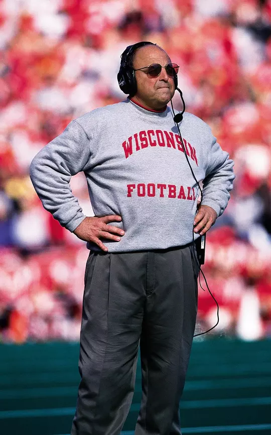 University of Wisconsin head coach Barry Alvarez during the Michigan State game at Camp Randall Stadium, Madison, Wisconsin on 10/27/01. Michigan State beat Wisconsin 42-28.