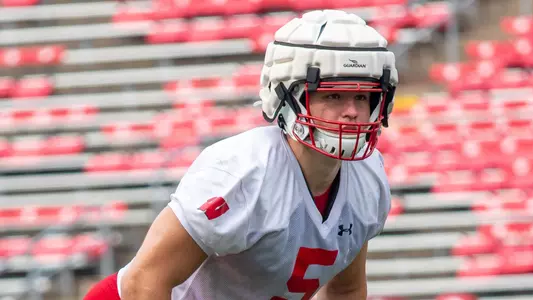Wisconsin football linebacker Leo Chenal at team practice August 2021