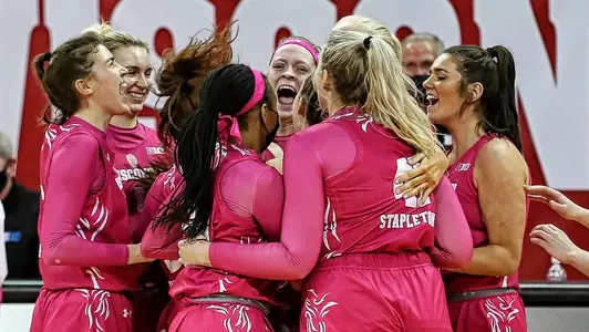 The Badgers celebrate a win over ranked Ohio State