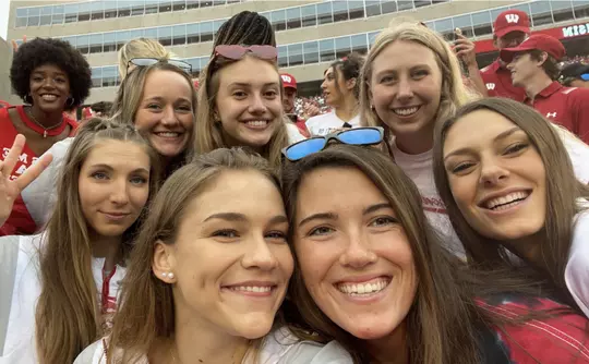 Wisconsin volleyball team Wisconsin football game 2021