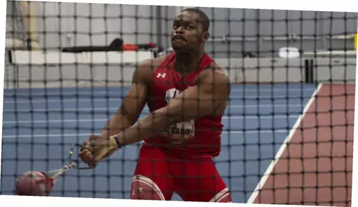 Dan Ufearo competes in the shot put