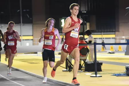 Seth Hirsch competes in the 3000 meters at Iowa