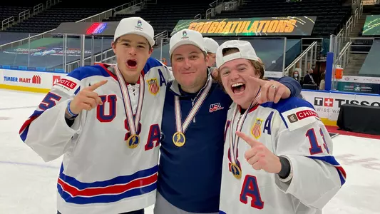 Alex Turcotte, Nate LaPoint and Cole Caufield