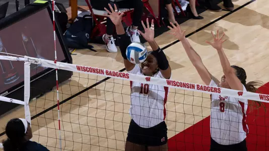 during an NCAA volleyball match against Penn State Friday September 30, 2022.Photo by Tom Lynn/Wisconsin Athletic Communications