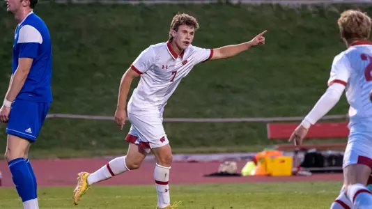 Jack Finnegan celebrates opening goal against Drake