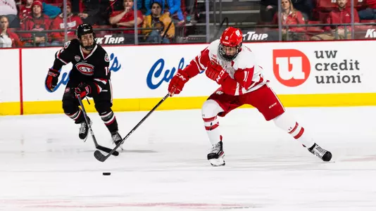 Wisconsin Badgers' forward Jack Gorniak (11) during an NCAA menâ??s hockey match against  on St. Cloud State Friday October 14, 2022 in Madison, Wisconsin.Photo by Tom Lynn/Wisconsin Athletic Communications