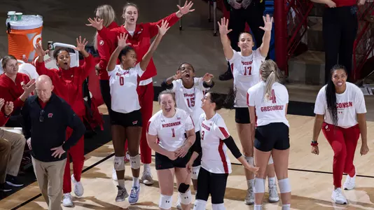 during an NCAA volleyball match against Penn State Friday September 30, 2022.Photo by Tom Lynn/Wisconsin Athletic Communications