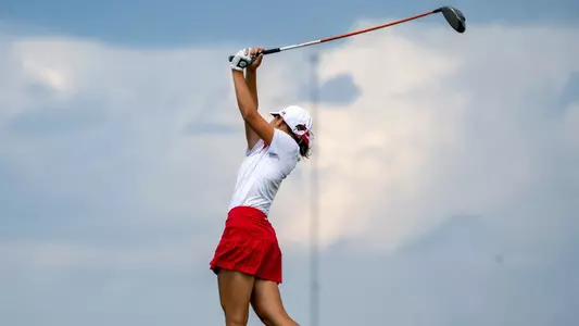 Vanessa Ho takes a drivVanessa Ho takes a drive at the 2022 Badger Invitational at University Ridge Golf Coursee at the 2022 Badger Invitational at University Ridge Golf Course