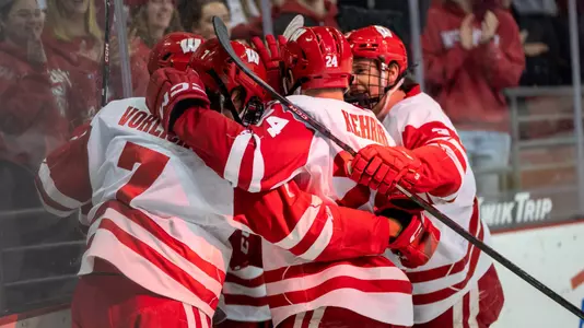 Badgers celebrate win over Lindenwood
