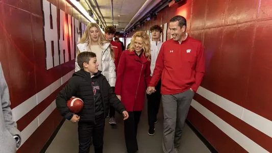 Wisconsin Badgers welcome the arrival of new Head Football Coach Luke Fickell and his family to Madison, Monday, Nov. 28, 2022 in Madison, Wis. (Photo by David Stluka/Wisconsin Athletic Communications)