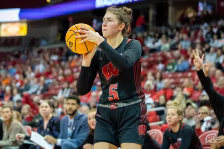Wisconsin Women's Basketball shooting shot