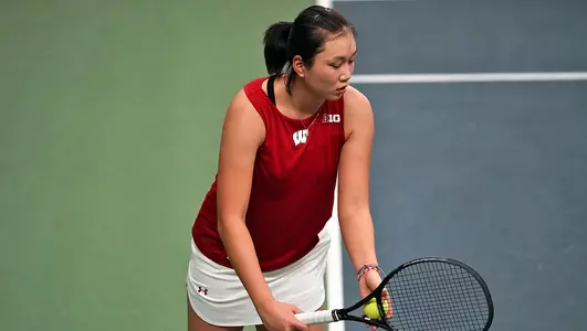 Xinyu Cai during a match