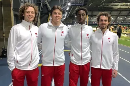 The school record quartet of Adam Spencer, Colin Enz, Abdullahi Hassan and Jadkson Sharp at Notre Dame.