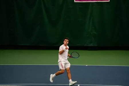 Sebastian Vile celebrates vs. Marquette - Feb. 4