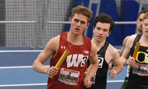 Nick Hruskoci competes in relay
