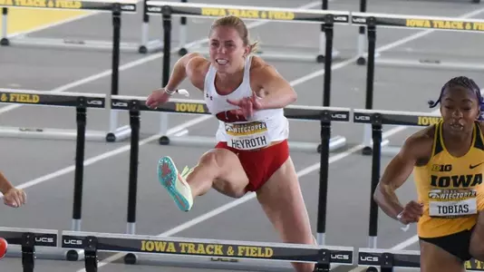 Mackenzie Heyroth competes in the 60m hurdles