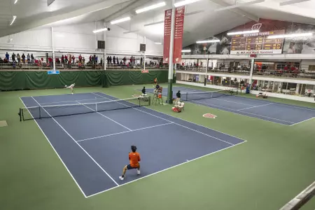 Wisconsin men's tennis plays in front of big crowd at Nielsen, April 29, 2022