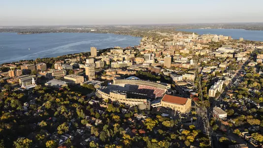 Madison downtown aerial