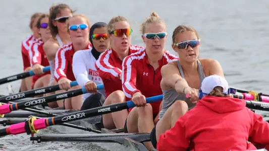 Novice eight on Lake Mendota - May 6, 2022