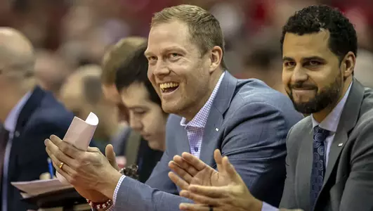 Joe Krabbenhoft on UW's bench during a game