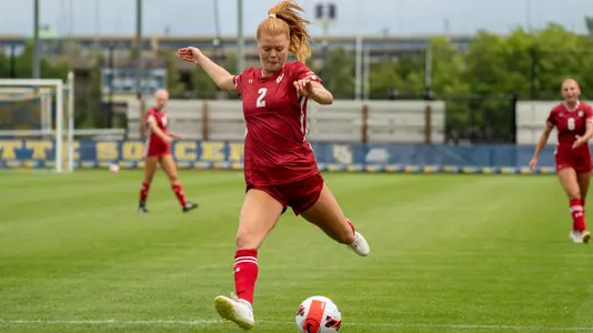 Emma Jaskaniec striking the ball