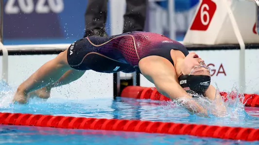 Phoebe Bacon competes in the 2020 Olympics