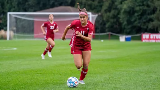 Riley Philbin dribbling downfield