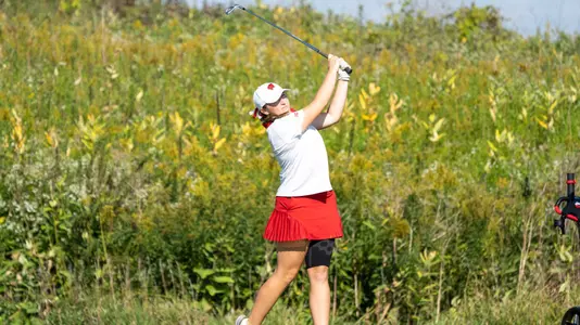 Wisconsin women's golf Emily Lauterbach plays in the 2022 Badger Invitational at University Ridge Golf Course in Madison, Wisconsin on Tuesday, Sept. 20, 2022.