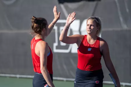 Ava Markham and Maria Sholokhova celebrate