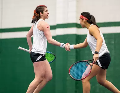 Taylor Cataldi and Charmaine Seah in doubles at Marquette