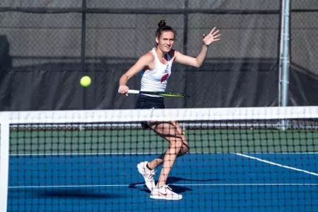 Ava Markham returns the ball