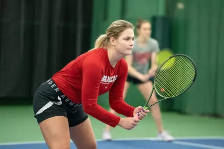 Maria Sholokhova focuses on an opponent during a match