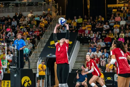MJ Hammill sets ball at Iowa