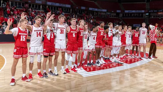 Badgers sing Varsity after the 2023 Red-White Scrimmage