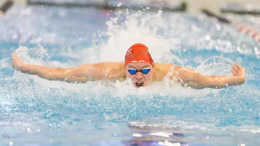 Dominik Mark Torok competes in the butterfly