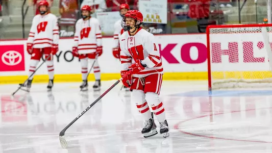 The Badger Women’s Hockey team defeats Boston College 5-3 in the LaBahn Center at the University of Wisconsin- Madison on October 4, 2023. (Photo by Taylor Wolfram / UW-Athletics)