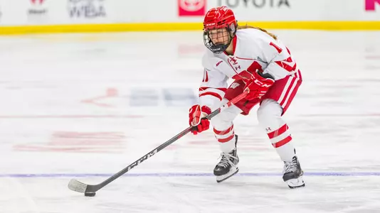 The Badger Women’s Hockey team defeats Boston College 5-3 in the LaBahn Center at the University of Wisconsin- Madison on October 4, 2023. (Photo by Taylor Wolfram / UW-Athletics)