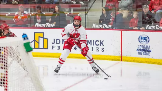 The Badger Women’s Hockey team defeats Boston College 5-3 in the LaBahn Center at the University of Wisconsin- Madison on October 4, 2023. (Photo by Taylor Wolfram / UW-Athletics)