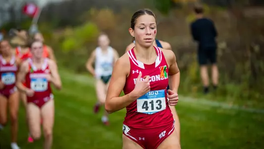 Samantha Stieve competes at the 2023 Big Ten Championships in Madison (Oct. 27 2023)