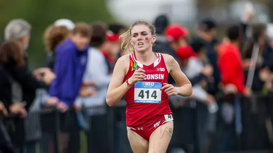 Emma Watcke competes at the 2023 Big Ten Championships in Madison (Oct. 27 2023)