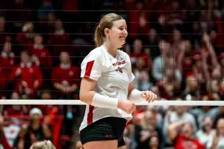 Sarah Franklin smiling during match vs Miami